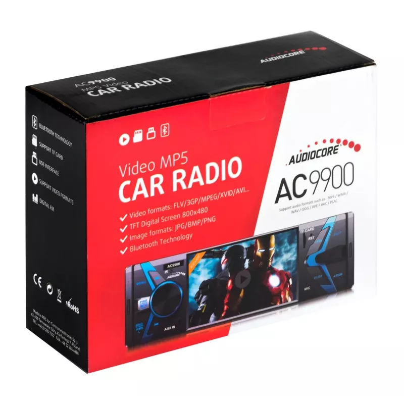 Audiocore AC9900 MP5 AVI DivX Bluetooth-Freisprecheinrichtung-Headunit + Fernbedienung