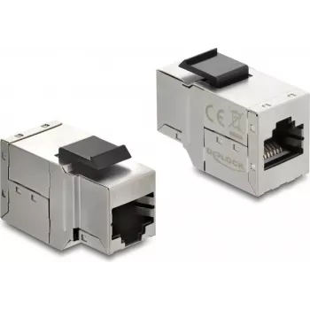 Keystone-Modul DELOCK 90835, flach RJ-45, silber/schwarz, 16,2×35,9×19,6 mm