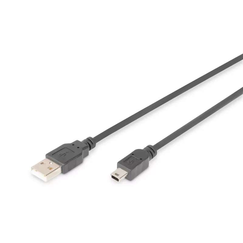 ASM AK-300108-018-S ASSMANN Kabel USB 2.0 HighSpeed CanonTyp USB A / Mini-USB B (5-polig) Stecker 1,8 m