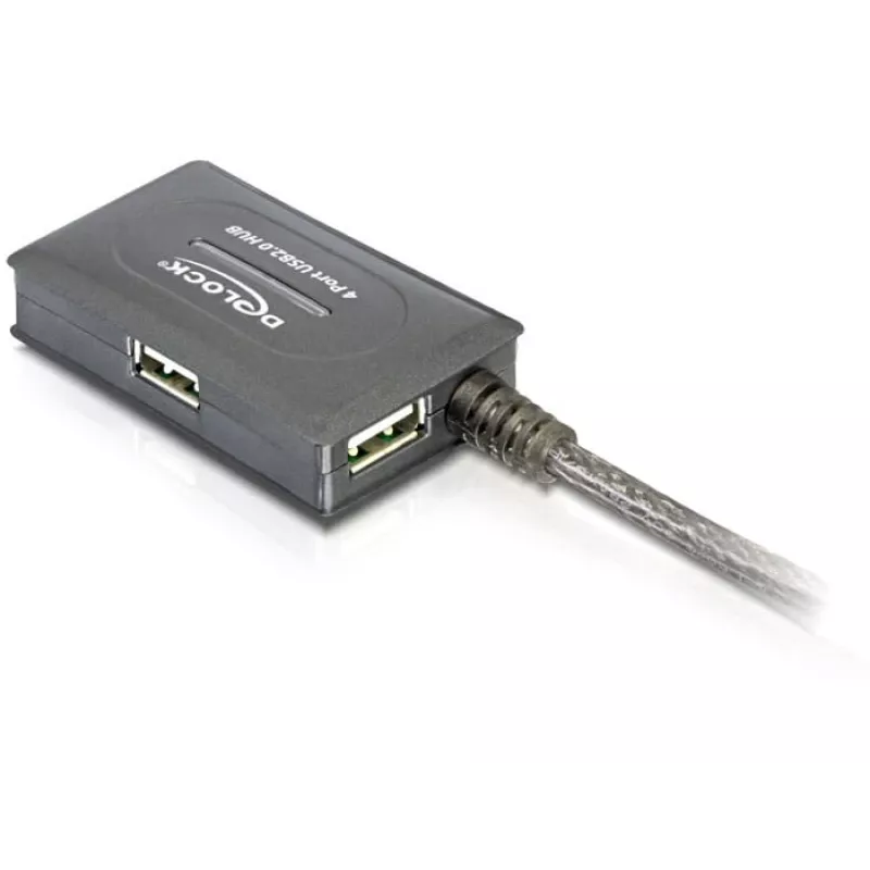 DeLock USB2.0 Verlängerungskabel 10m aktiv mit 4-Port Hub - Hub - 4 x USB2.0 (82748)