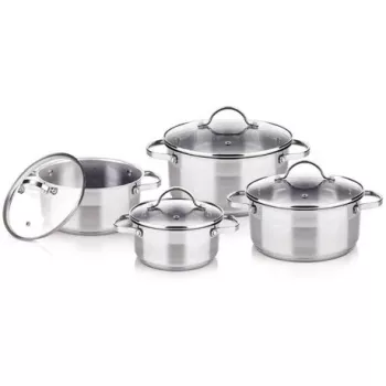 Lamart LTSSSET8 Kochgeschirr-Set, 8-tlg., Edelstahl
