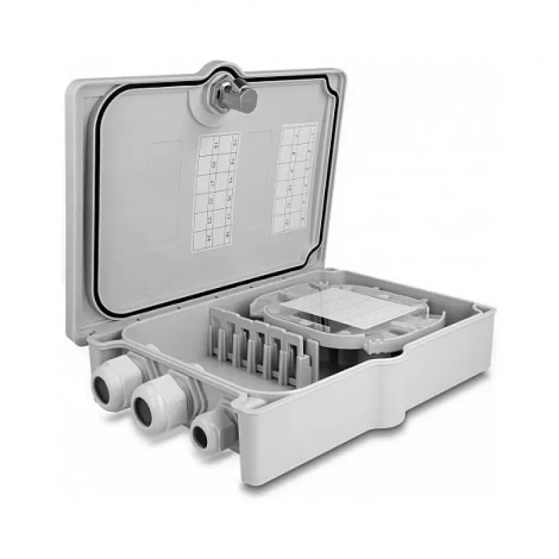 DeLOCK Glasfaserverteilerbox 6 Ports IP55 wasserdicht Grau