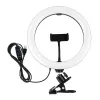 LED-Ringleuchte 26 cm mit Handyhalter und Klemme, USB