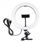 LED-Ringleuchte 26 cm mit Handyhalter und Klemme, USB