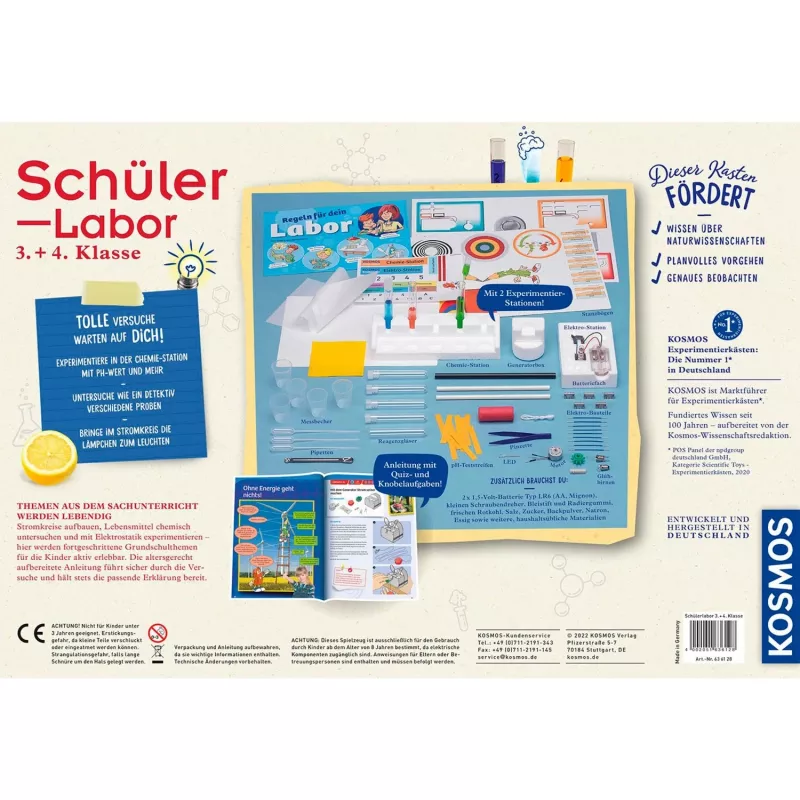 Kosmos Schülerlabor 3. + 4. Klasse, Experimentierkasten, Chemie, 8 Jahr(e), Mehrfarbig