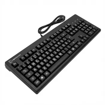 Mechanische Tastatur LogicKeyboard XL-Print White on Schwarz TITAN DE PC — Deutsches Layout
