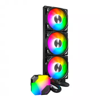 AIO-Wasserkühlung Montech Hyper Flow ARGB 360 mm Schwarz – 360-mm-Radiator, ARGB, geschlossener CPU-Kühler