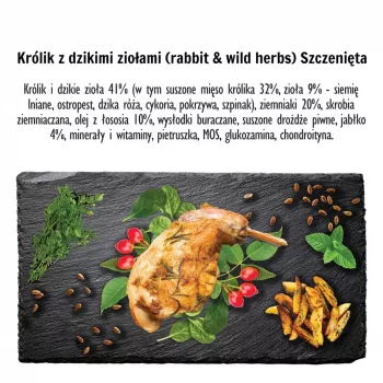 PAKA ZWIERZAKA Puppy Rabbit with wild herbs S - Trockenfutter für Hunde - 9kg