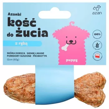 Brit AZANKI Kabeljauknochen mit Probiotikum Puppy in Fischform Hundeleckerli, 12 cm