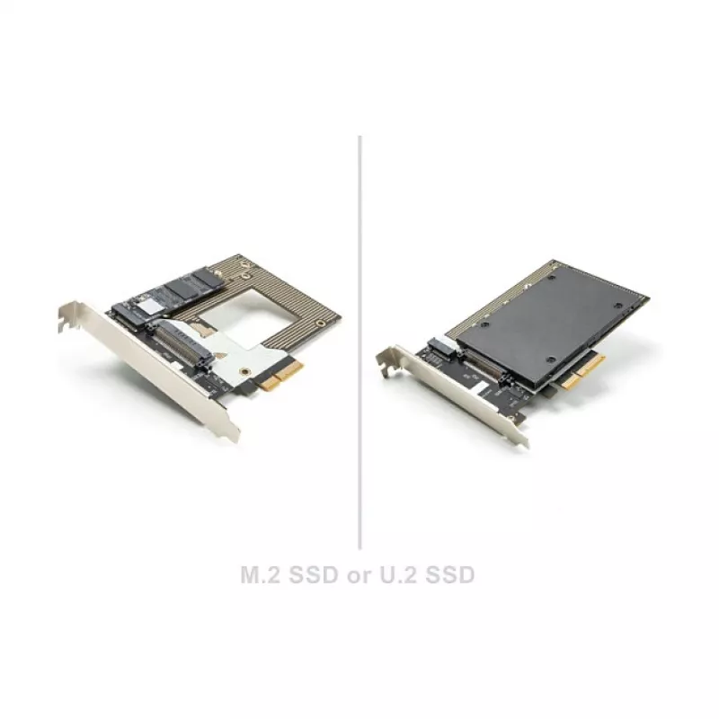 Interne M.2- / U.2-Adapterkarte DELOCK 90854 — PCIe 4.0 (Host: PCIe, Ausgänge: M.2 Key M 110 mm, U.2)