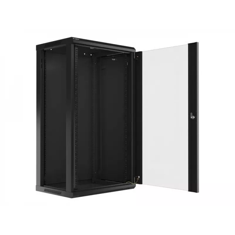 Wandmontierter Schrank LANBERG WF01-6422-10B, 22U, 19 Zoll, 600x450x1085 mm, Stahl, Schwarz