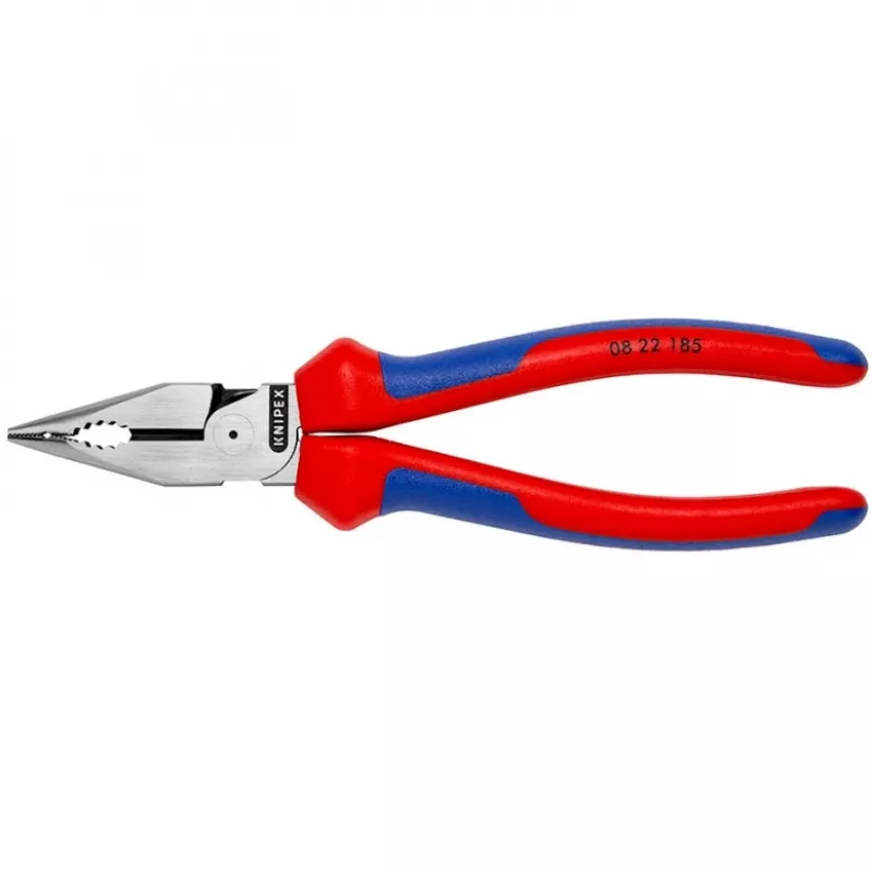 08 22 185, Spitzzange, 1,3 cm, 61 HRC, blau, rot, 55 mm, 185 mm