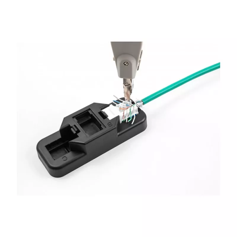 DeLOCK Keystone LSA Set RJ45 RJ11 Cat.6 schwarz Cliphalter