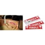 agipa Hinweisetikett 60 x 190 mm – 'ZERBRECHLICH' weißer Text auf rotem Hintergrund