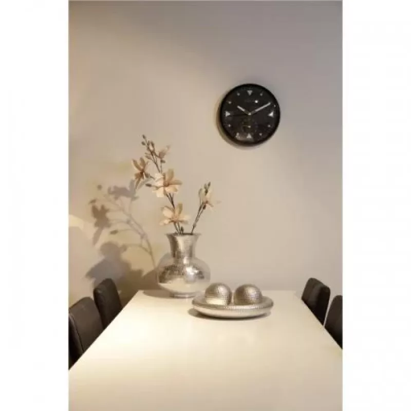 NeXtime Wanduhr 3049 Serious Black, Ø32 cm, Schwarz