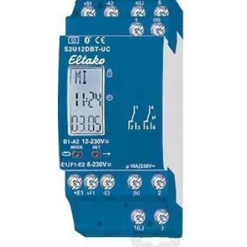 2-Kanal-Zeitschaltuhr Eltako S2U12DBT-UC 230V Bluetooth — programmierbares Schaltrelais