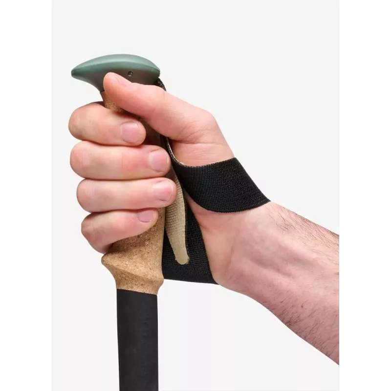 Trekkingstöcke Schwarz Diamond Trail Cork, verstellbar 100–140 cm, Aluminium, Griff aus Kork/EVA, 3-teilig, grün/beige