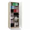 Aktenschrank OLIV 2D 74x35x180 cm, Sonoma-Eiche/weiß