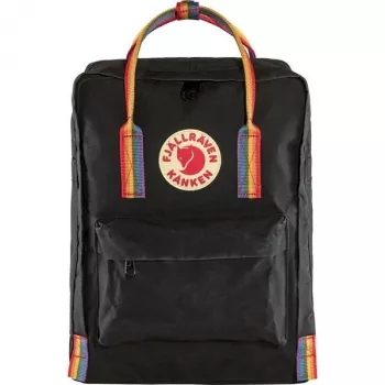 Rucksack Fjällräven Kånken Rainbow — Vinylon, 380×270×130 mm, Schwarz/Mehrfarbig