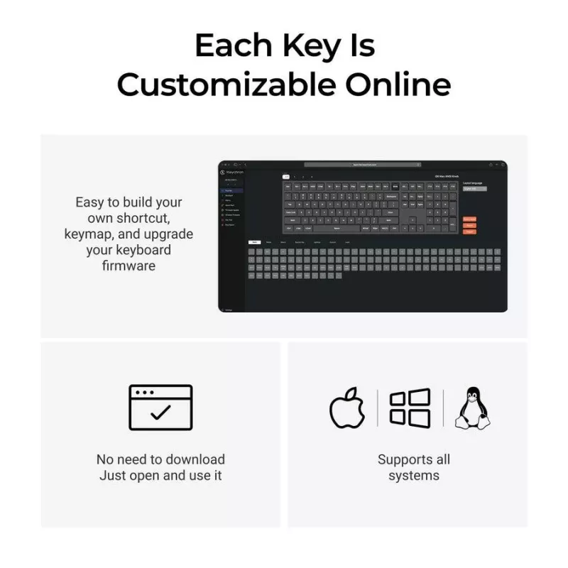 Mechanische Tastatur Keychron Q6 Max QMK VIA mit Gateron Jupiter Switches, Full-Size-Layout