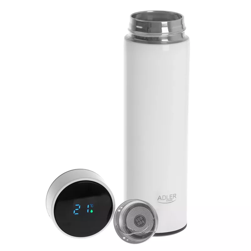 Adler | Isolierflasche | AD 4506w | Material Edelstahl/Silikon | Weiß