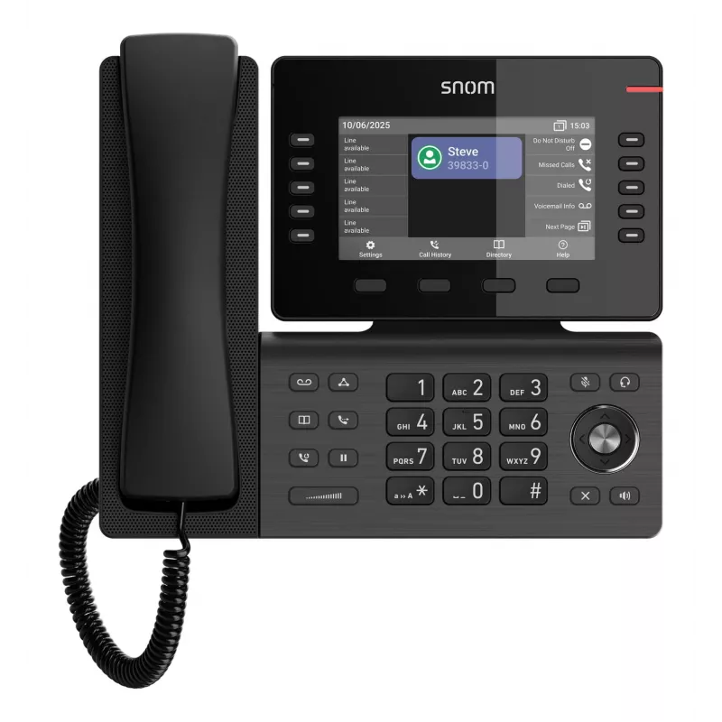 IP-Telefon Snom D815WB Schwarz — 5 Zoll IPS-Display, Gigabit-Ethernet, Wi‑Fi 802.11n/ac, PoE, Bluetooth