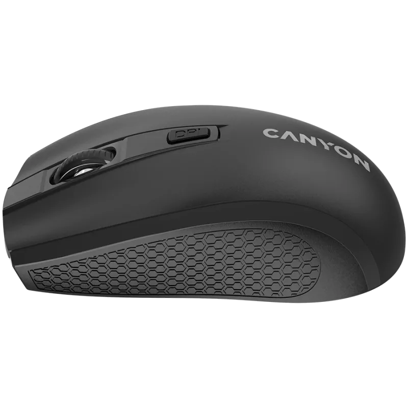 CANYON MW-7, 2,4 GHz kabellose Maus, 6 Tasten, DPI 800/1200/1600, mit 1 AA-Batterie, Größe 110*60*37 mm, 58 g, schwarz