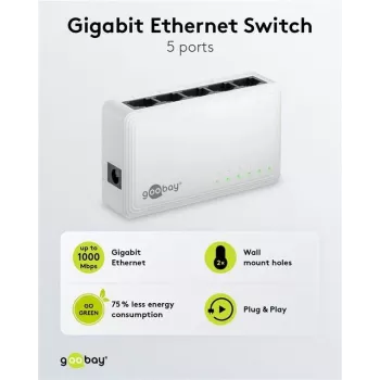 Goobay 5-Port Gigabit Ethernet Netzwerk-Switch (64563)