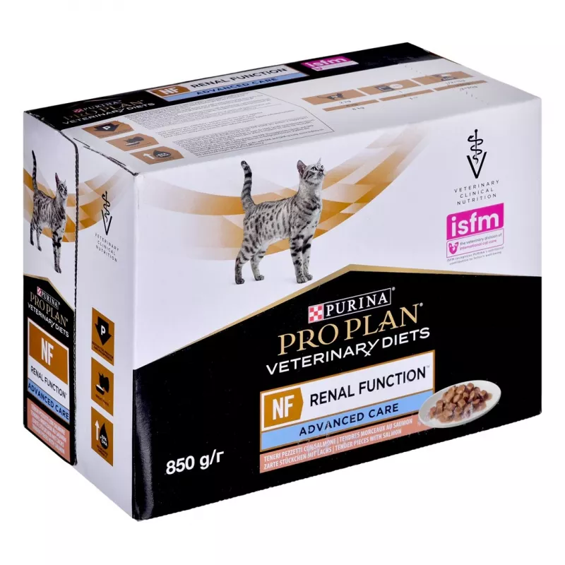 Nassfutter für Katzen Purina Nestlé NF Renal Function Feline Salmon 10 x 85 g Veterinärdiät