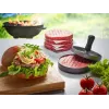 Hamburger-Presse GEFU 89419, Kunststoff, Ø 11,8 cm, Höhe 93 mm, grau/schwarz