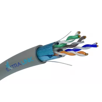 Netzwerkkabel Extralink Twisted-Pair CAT5E FTP Innenbereich 305M Grau