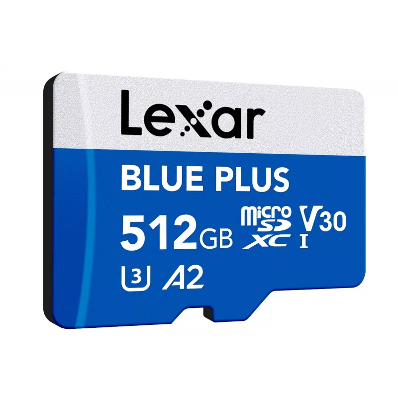 MicroSDXC-Speicherkarte Lexar BLUE PLUS 512 GB, UHS‑I, Lesen 170 MB/s, U3/V30