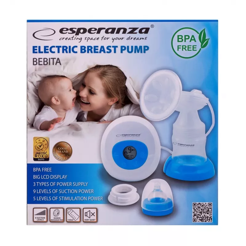 Elektrische Milchpumpe ESPERANZA ECM001B, Kapazität 1550 ml, AC/Batterie