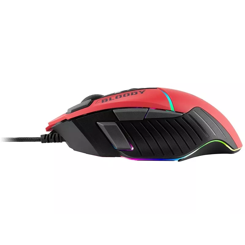 Gaming-Maus A4Tech Bloody W95Max – Rechtshänder, kabelgebunden USB, 12000 DPI, 1 ms, 250 ips, 50 Mio. Klicks, 146 g