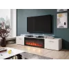 TV-Schrank Cama Meble ROVA mit elektrischem Kamin 190x37x48 cm weiß/hochglanzweiß