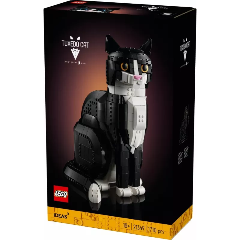 LEGO set Ideas 21349 Tuxedo Cat Bauset — sammelbares Ziegelmodell, Ausstellungsstück