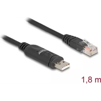 Adapter DeLOCK USB 2.0 Typ-A Stecker auf Seriell RS-232 RJ45 Stecker 1,8 m schwarz