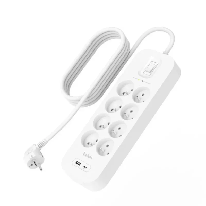 Überspannungsschutz Belkin SRB003CA2M 8 AC-Steckdosen 900 J Weiß 2 m