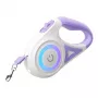 Automatische Hundeleine Rojeco Dog Automatic Leash LED 5 m — lila, ausziehbar mit LED-Licht