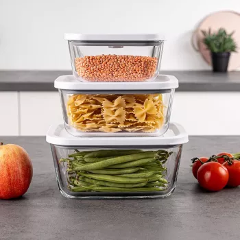 Rommelsbacher Vakuumierer Glasbehälter-Set VCG 1, 3-teilig (350 ml, 670 ml, 1100 ml), transparent