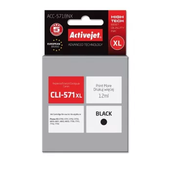 Activejet ACC-571BNX Tinte (Ersatz für Canon CLI-571XLBk; Supreme; 12 ml; Schwarz)