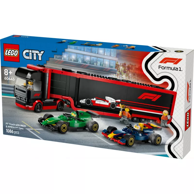 LEGO CITY 60445 F1 - Truck mit RB20 & AMR24 F1-Autos