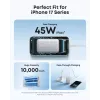 Powerbank Anker A1638 10000 mAh, 45 W Gesamtausgangsleistung, Weiß, integriertes einziehbares USB-C-Kabel