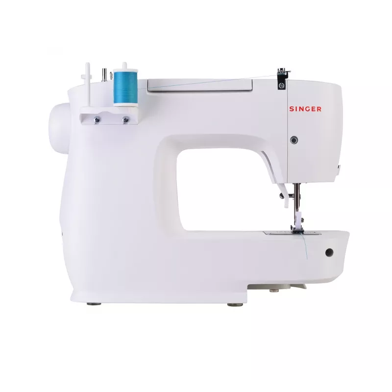 Halbautomatische Nähmaschine SINGER M2105 – 8 Stichmuster, 4-Schritt-Knopfloch, Freiarm, elektrisch, weiß