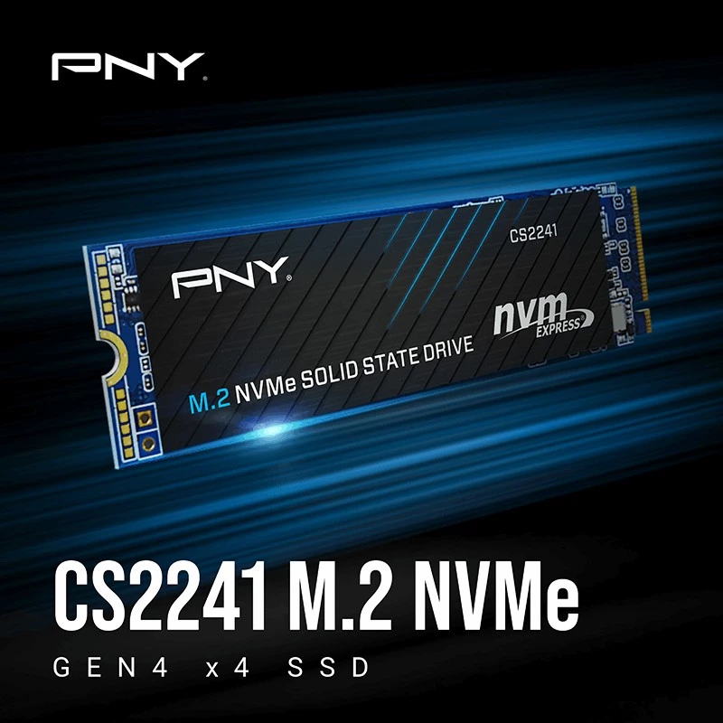 SSD PNY CS2241 M.2 NVMe PCIe 4.0 1 TB – Lesen 5100 MB/s, Schreiben 3200 MB/s