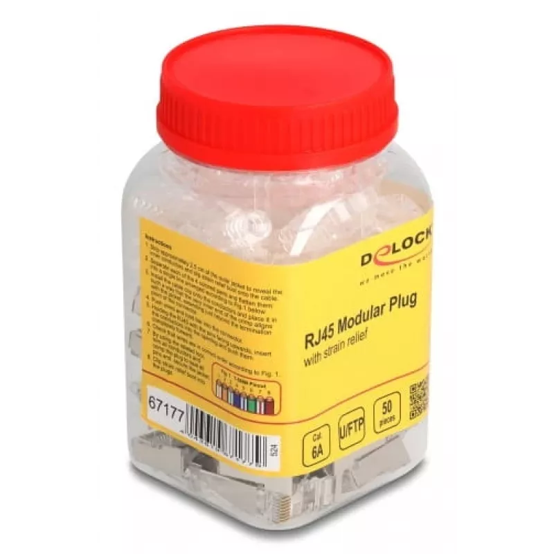 DeLOCK 67177 RJ45-Steckverbinder Silber Transparent Männlich 50 Stück