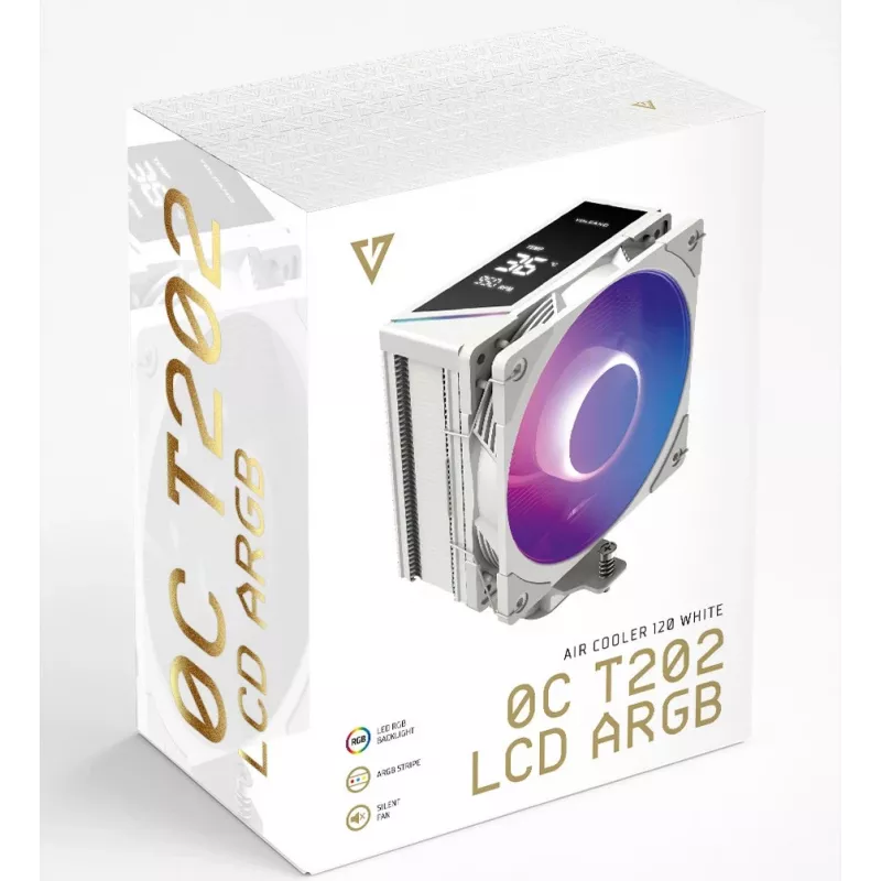MODECOM Volcano 0C T202 LCD ARGB Prozessor-Luftkühler 12 cm Weiß