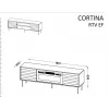 TV-Schrank cama meble CORTINA EF 180×40×60 cm, schwarz, Spanplatten-Oberplatte, schwarzer Rahmen