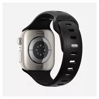 Uhrenarmband Nomad Tempo Band Schwarz Gummi — 20 mm Breite, passend für Handgelenke 155–193 mm