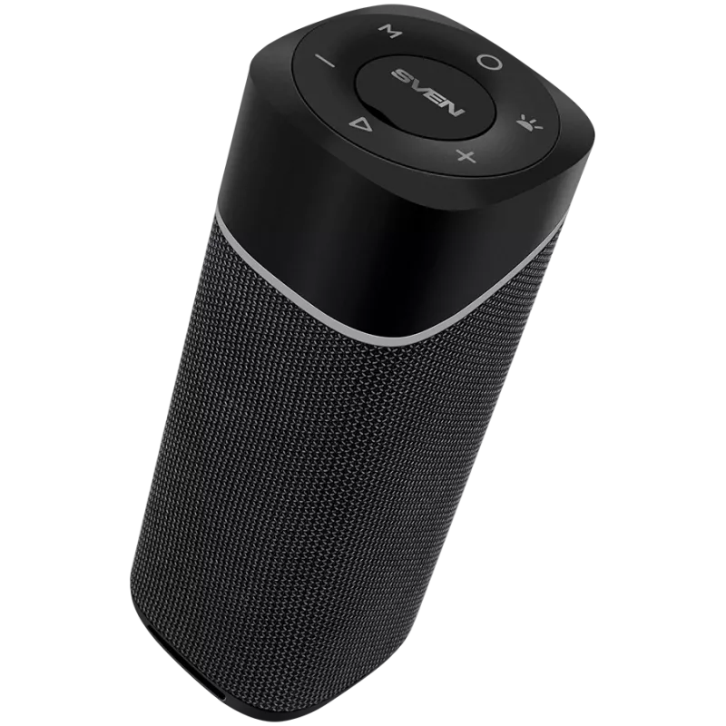 2.0 tragbarer Lautsprecher SVEN PS-155, schwarz, Ausgangsleistung 2x5 W (RMS), TWS, Bluetooth, FM, USB, Lithium-Akku